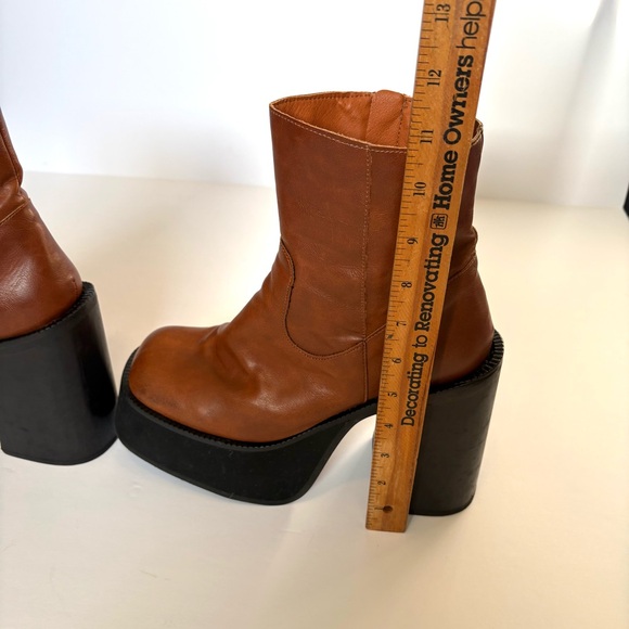 Women’s Kaltur Brown leather Platform Ankle Boots, S 39 - Picture 10 of 16